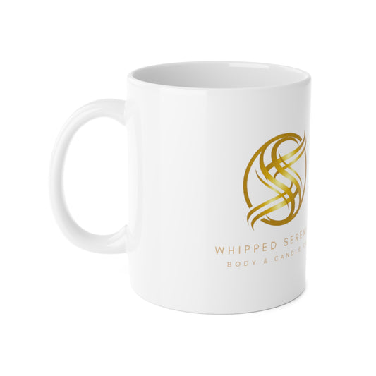 Elegant Gold Logo Ceramic Mug - 11oz Coffee Cup for Luxurious Comfort