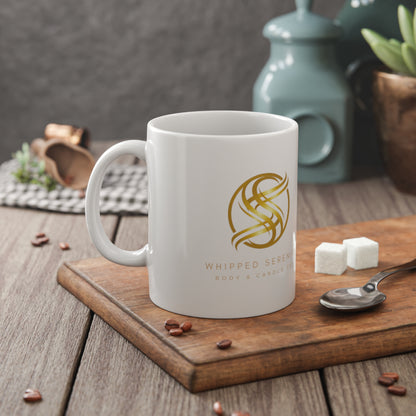 Elegant Gold Logo Ceramic Mug - 11oz Coffee Cup for Luxurious Comfort