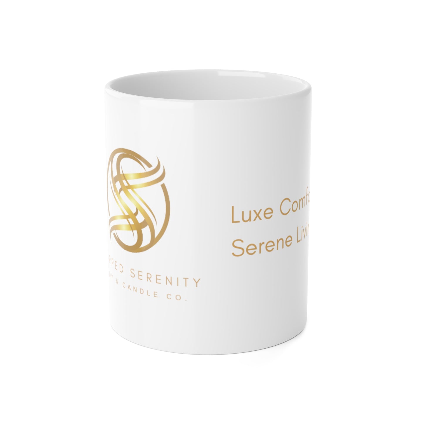 Elegant Gold Logo Ceramic Mug - 11oz Coffee Cup for Luxurious Comfort