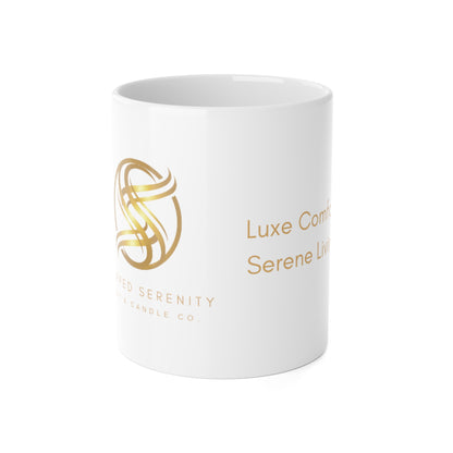 Elegant Gold Logo Ceramic Mug - 11oz Coffee Cup for Luxurious Comfort
